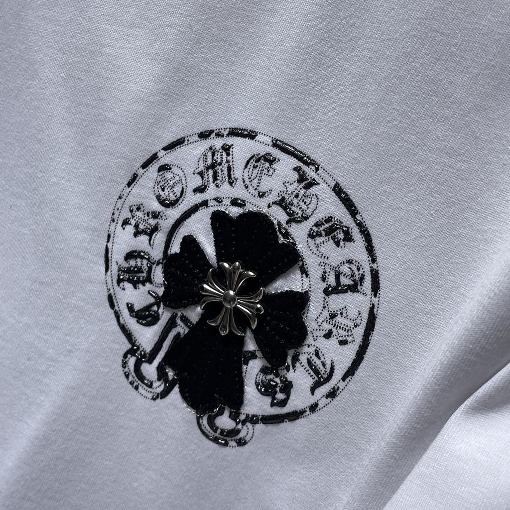 8929 CHROME HEARTS 2026 Summer New High Quality Cotton Round Neck Loose Large Size Men's and Women's T-shirt Couple T-shirt