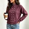 Cardigan a manica lunga in maglia da donna con colore e vestibilità larga per abbigliamento casual