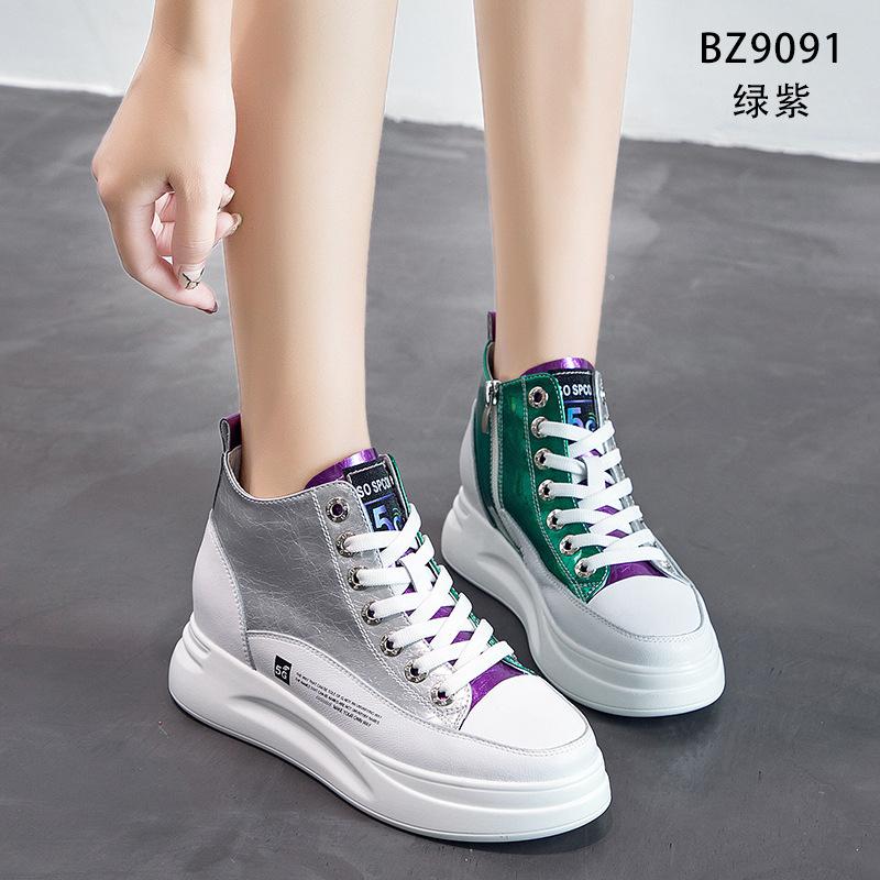 

High-top spring and autumn new breathable inner heightening side zipper casual board shoes 34