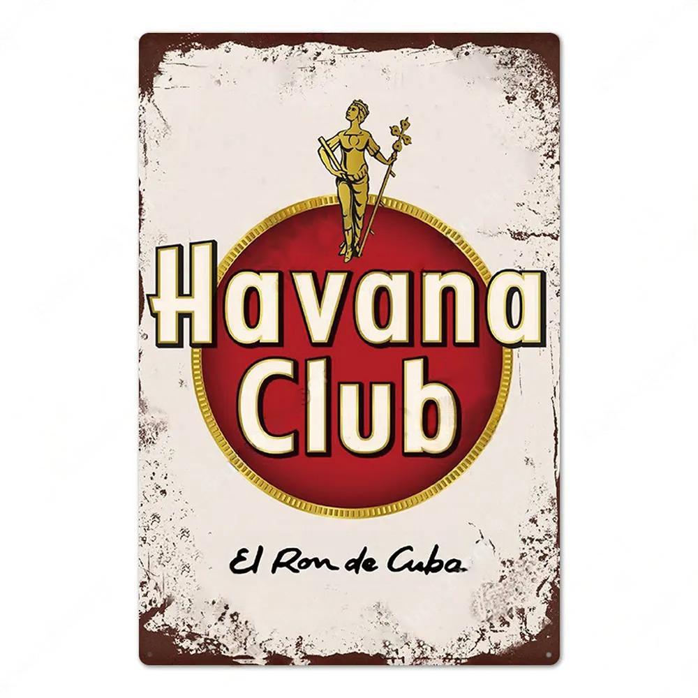Havana Rum Vintage Tin Signs Metal Posters Decor Retro Plaque Stickers for Pub Club Man
