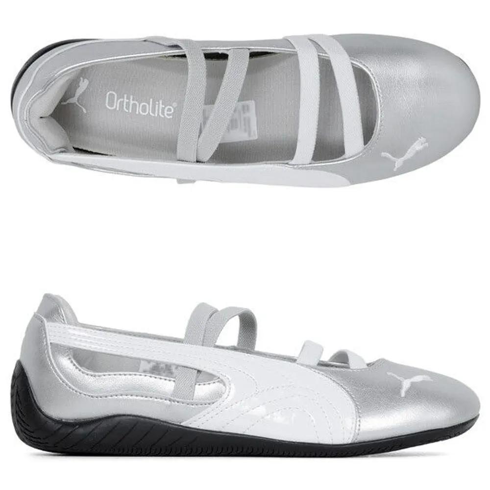[PUMA] Puma Silver White Speedcat Ballet Metallic Sneakers 401581 01 UK 4