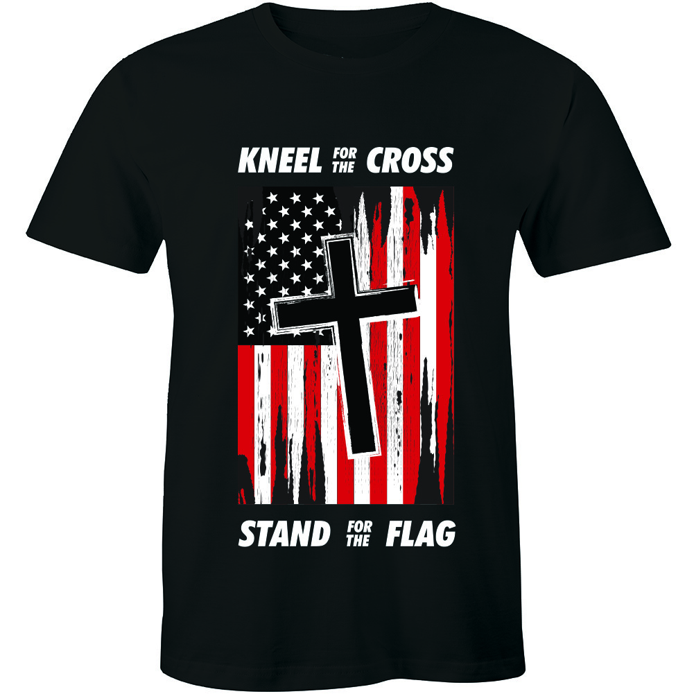 I Stand for the Flag I Kneel for the Cross T-Shirt Patriotic Military S