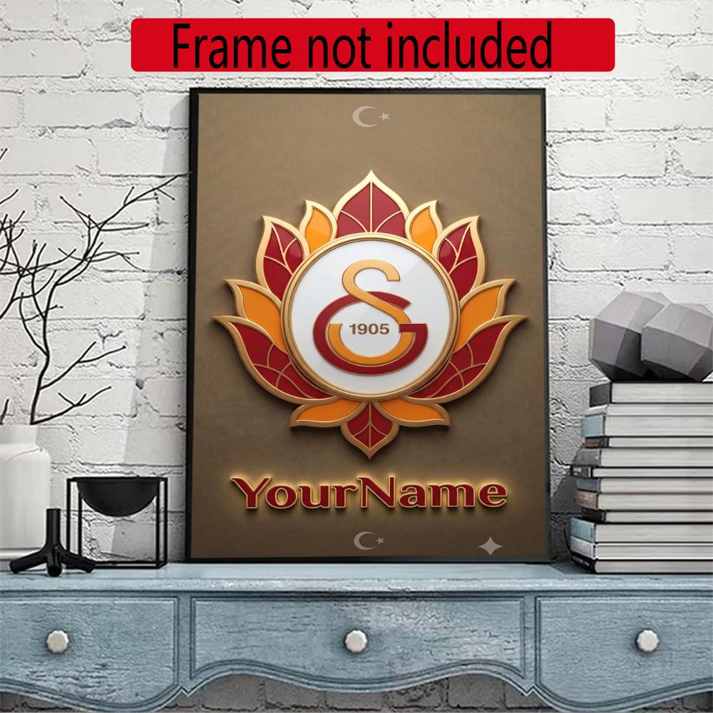 Galatasaray Personalized Name Round Diamond Painting Kit Diamond Embroidery Painting Rhinestones Mosaic Frameless Handwork Decoration Arts