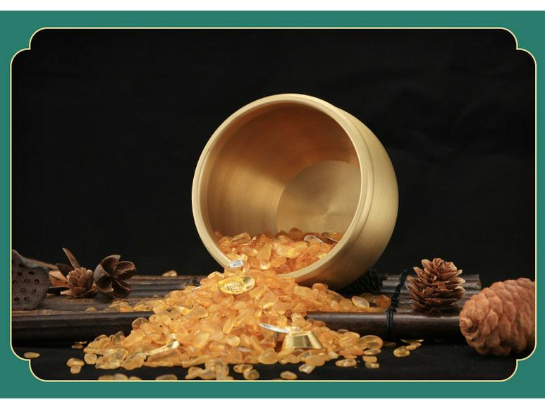 Copper Pot Decorative Ashtray: Pure Brass Blessings and Wealth Attraction Jar.