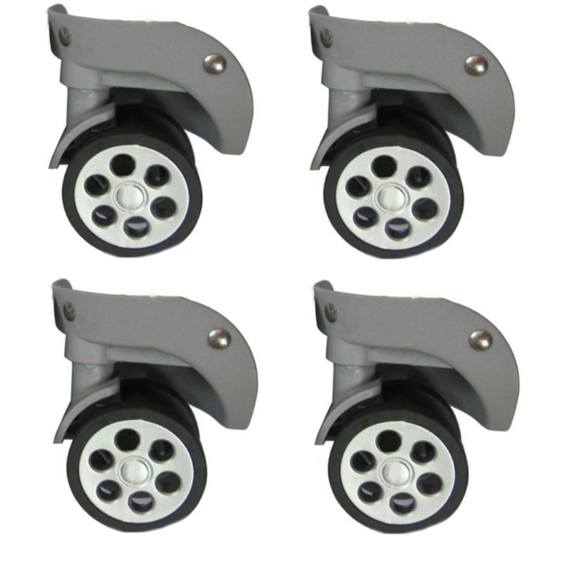 

4PCs Rubber Trolley Casters Replacement for Luggage Box 60x12mm/55x12mm Heavy Duty Suitcase Wheel 360 Degree Swivel Kit