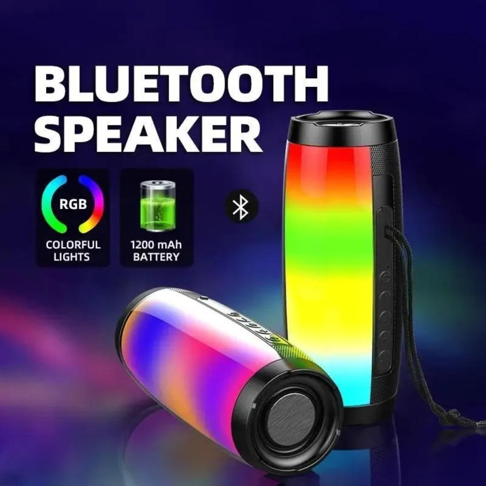 Wireless Portable Bluetooth Speaker with Colorful LED Lights TF Card Slot Outdoor Desktop Home Speaker Gift