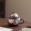 Outdoor Portable Single Travel Tea Set, a Pot, a Cup of Purple Sand Express Passenger, Heat-changing Color Tea Set, Drinking Tea, Making Tea Pot