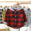 Peuter Jongens Shirts Met Lange Mouwen Geruite Overhemd Voor Kinderen Lente Herfst Kinderkleding Casual Katoenen Shirts Tops 1-7Y