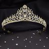 Módní zlaté barvy drahokamy Svatební korunka Čelenka Nevěsta Diadémy Čelenka Ples Svatební šaty Šaty do vlasů Šperky Princezna Diadém