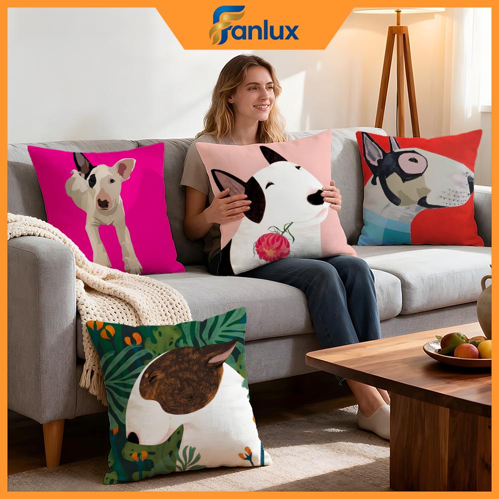 Animal Bull Terrier Cushion Cover Pcs Decorative Covers Soft Cushion Case for Sofa Couch Decor x x Pillowcases