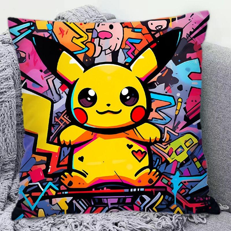 1 Stück niedlicher Pikachu Kissenbezug cooler Pikachu Kissenbezug Raumdekoration Kissenbezug Sofakissenbezug Heimdekoration