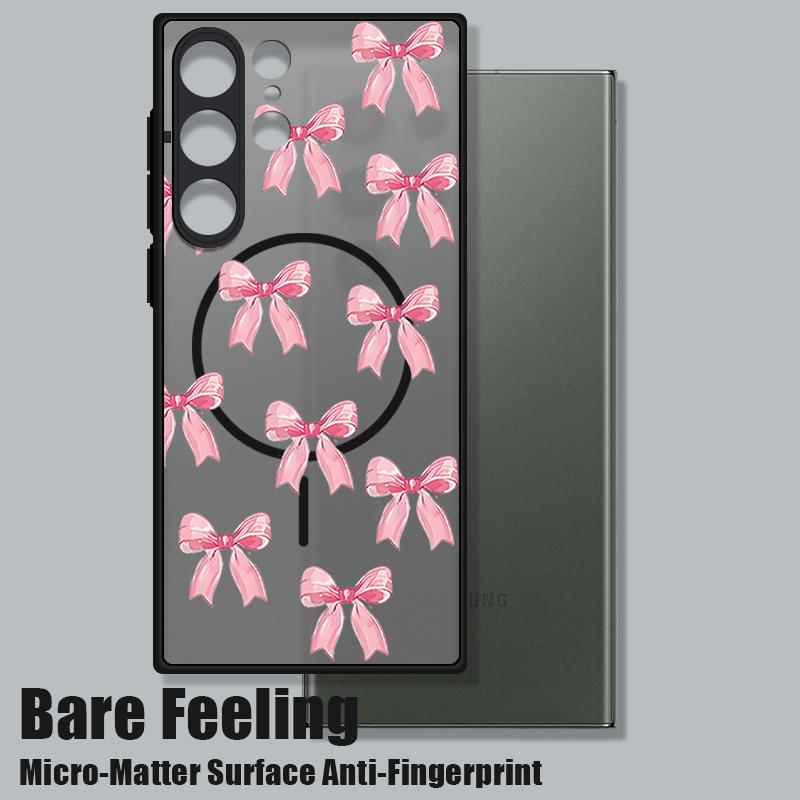Bowknot Pattern For Magsafe Case For Samsung Galaxy S25 Ultra Capa S24 S22 S23 Ultra Plus S21 S20 S24 FE Matte Magnetic Cover