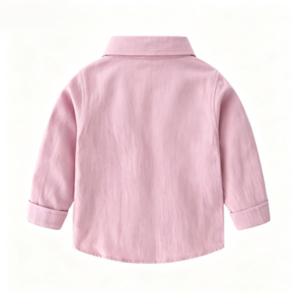Boys' Long Sleeve Color Shirt Korean Casual Top for Everyday Wear