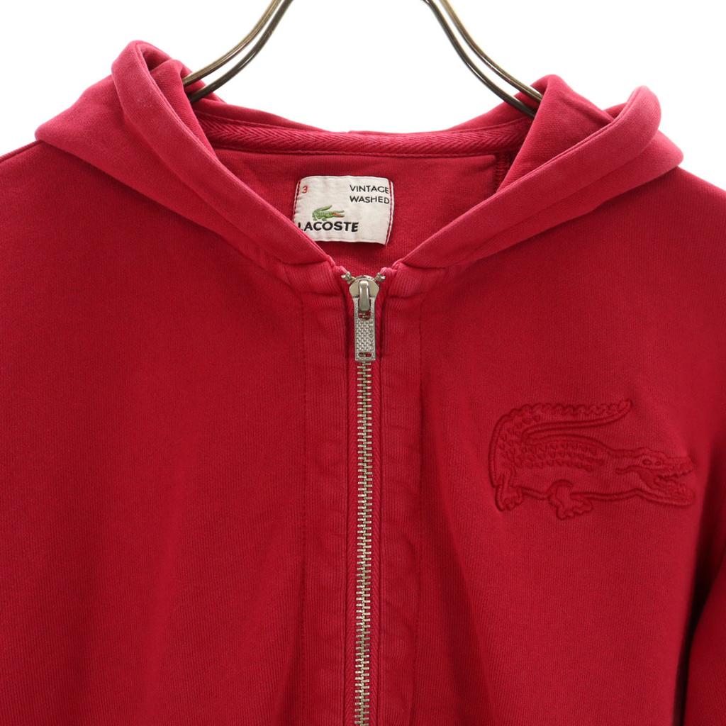 Lacoste Langarm Sweat Zip-Hoodie 3 Rote Serie Herren Gebraucht