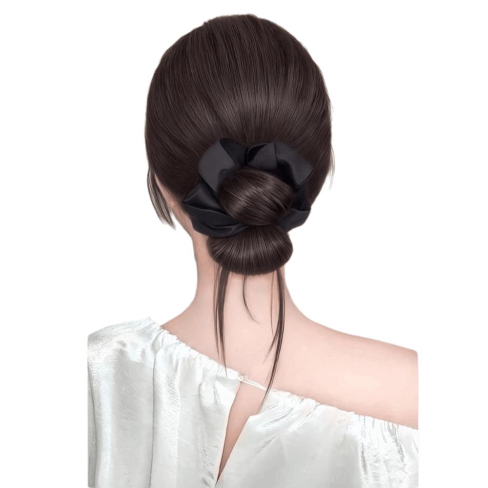 Scrunchie Flower Bun Head Wig Claw Clip Ball Head Wig Korean Style False Hair Pieces  Daily Use
