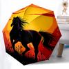 1pc Horse Sunset Automatic Open/Close Umbrella, Portable Folding Umbrella for Travel, Themed Events070