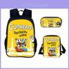 Cuphead Backpack Set For School And Travel With Nylon Construction And Multiple Compartments