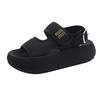 2025 summer new Velcro cloth slippers women's platform versatile fashion casual beach sandals
