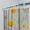 Colorful Floral Bath Curtain Waterproof Fabric Shower Room Decoration For Bathroom Decor Home Accessories In Green Yellow