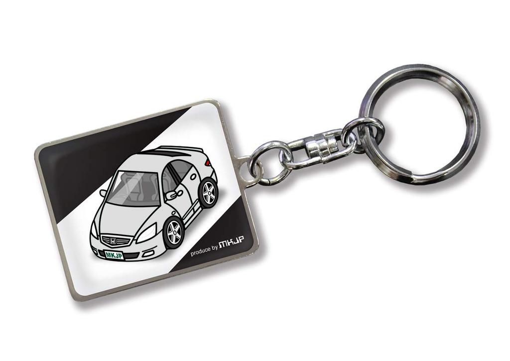MKJP Custom Keychain Honda Inspire UC1 Black Car Silver Base Color