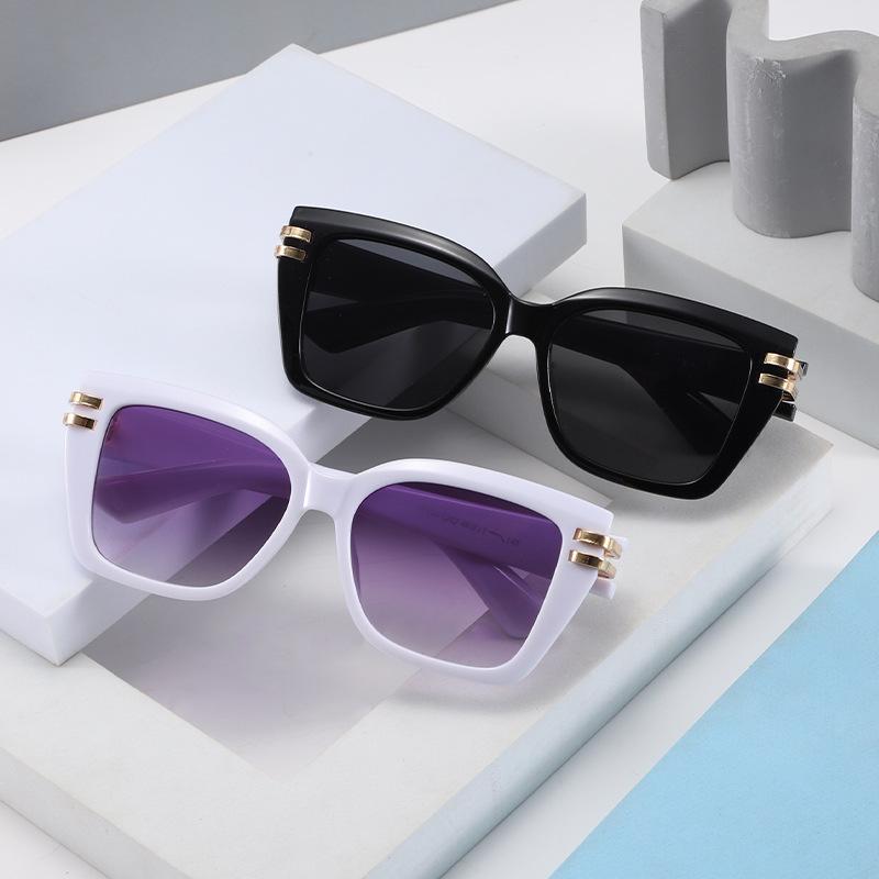 Sunglasses Women's Square Round Face Thin Anti-ultraviolet UV400 Sunglasses Men's