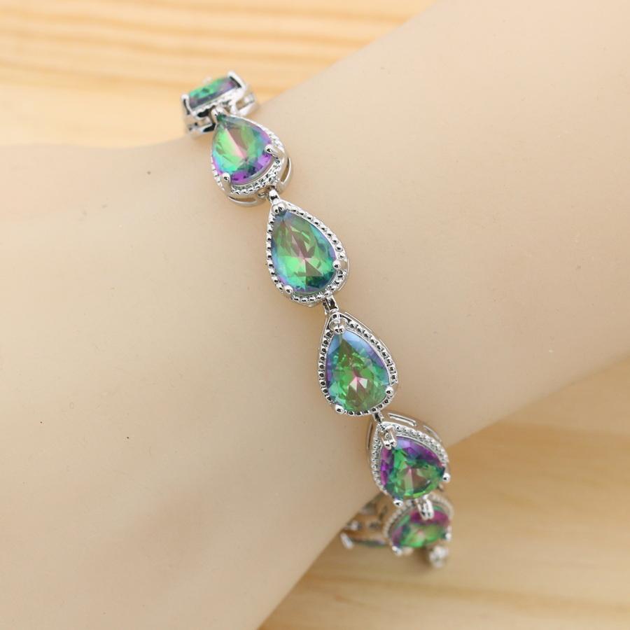 New Rainbow Color Zirconia Bracelet For Women   Wedding Jewelry Birthday Gift