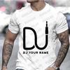 Oversized T-Shirt Men Women Dj Custom Tees Custom DJ Name T-shirt Personalized DIY Techno Music Tees Disc Music Love Clothing