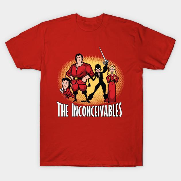 

Men Black Print T-shirt The Inconceivables No-Cut Transfer Paper Print Cotton Tshirt 2XL червоний