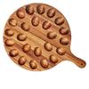 Plat à œufs mimosa en bois 24 trous Poignée double face Plateau de service pour œufs pour cuisine 42x31x1.5cm