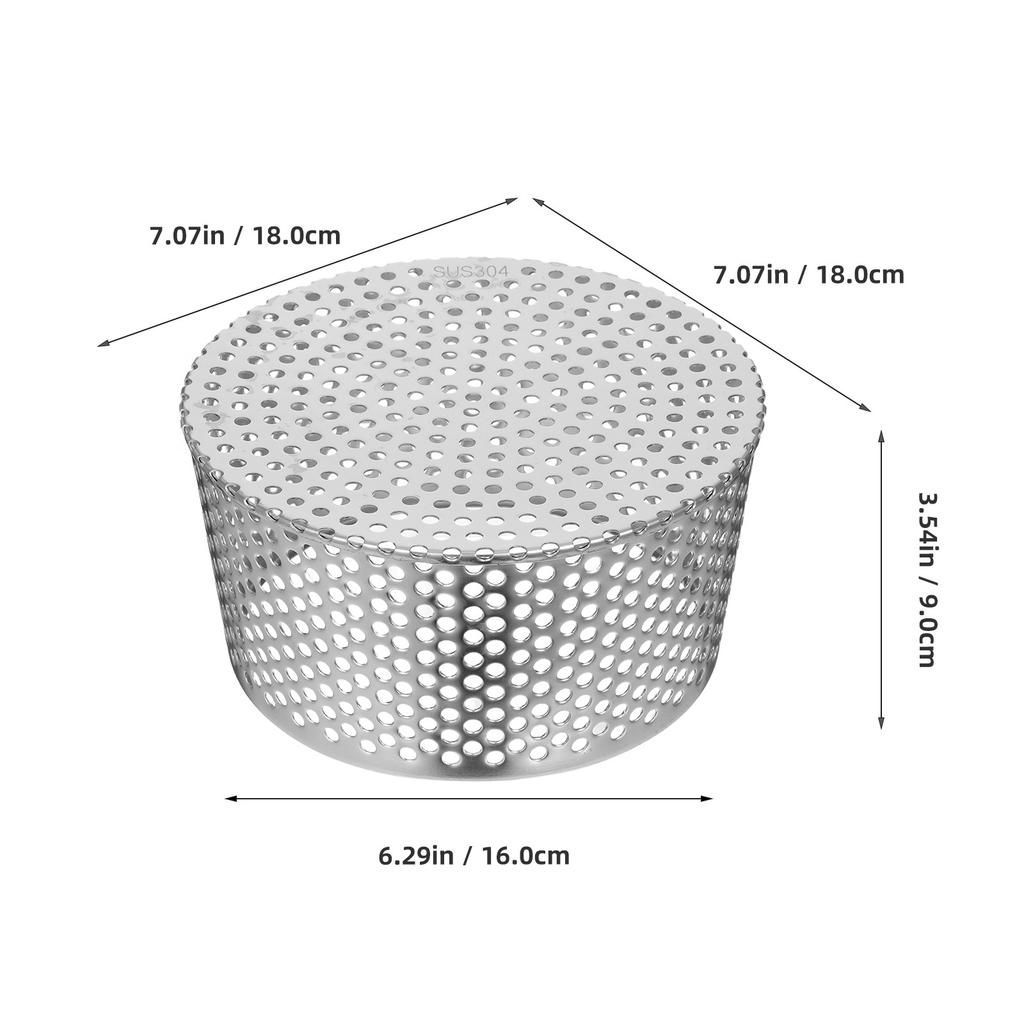 Stainless Steel Dome Floor Drain Cover 180mm Drain Filter Anti-Blocking Gutter Guard Outdoor Drainage
