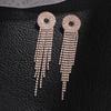 Foreign Trade Cross-Border Direct Supply Rhinestone Circle Tassel Earrings Full Simple Generous Spot E715
