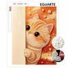 Creative DIY Framed Pearl Art Kit with Cute Orange Cat Pattern Sparkling Bead Canvas Ready To Display Relaxing Gift for Adults Home Decor