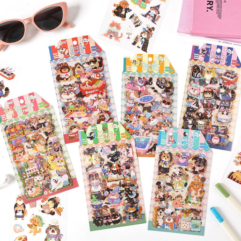 Adorable Cartoon PET Stickers for Kids' Journals and DIY Projects