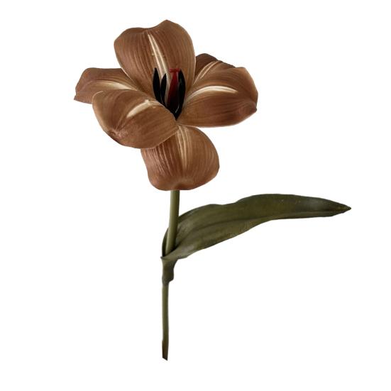 

Artificial Flower 17 Inch Long Stem Faux Silk Blooming Tulip Flower for Vase Floral Arrangement Spring Home Table Kitchen Centerpiece светло-коричневого