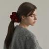 & COUTURE RED VELVET HAIR SCRUNCHIE