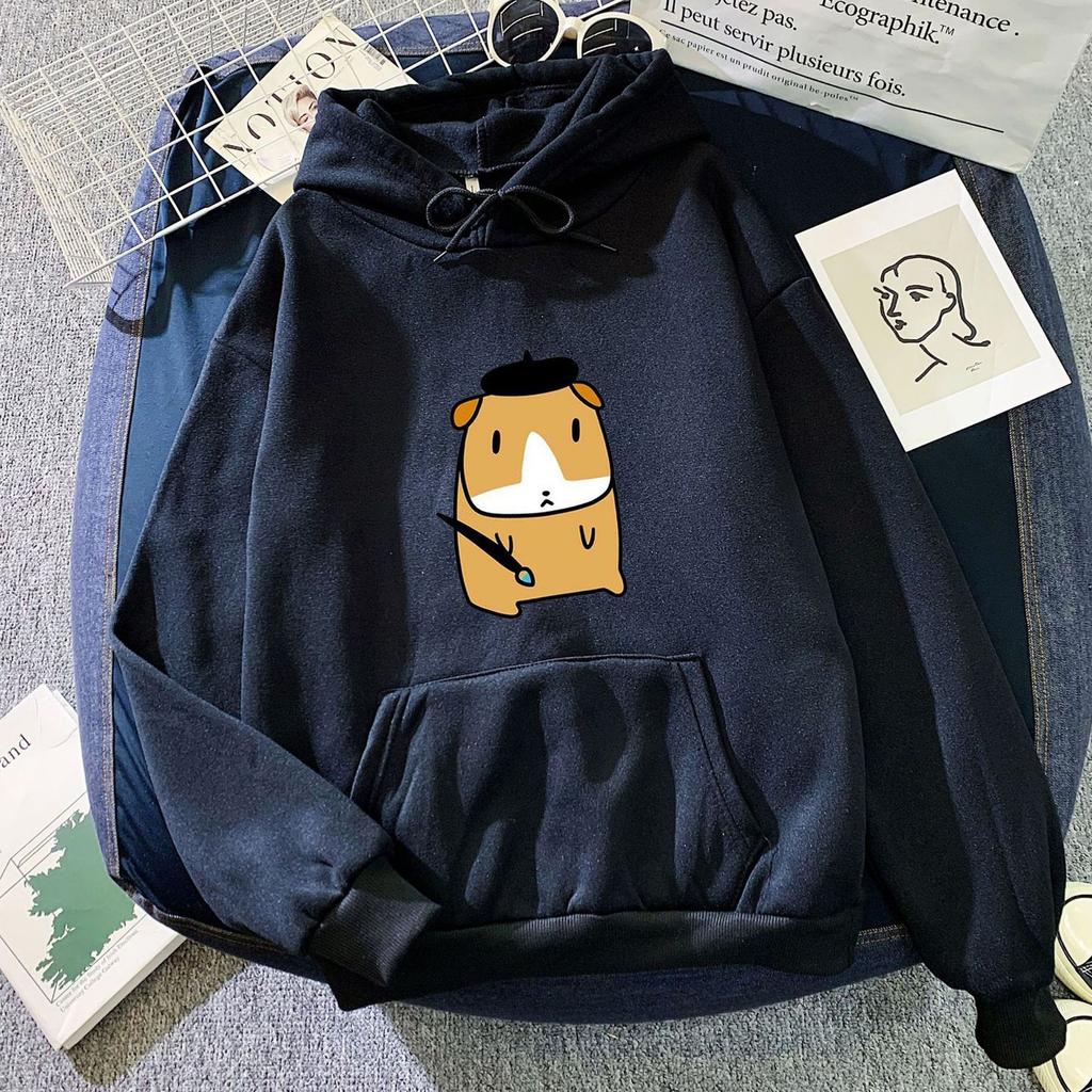 Couple Style Hats for Men and Women, Puppy Print Hooded Sweatshirts, Autumn and Winter Korean Style Trendy Versatile Tops