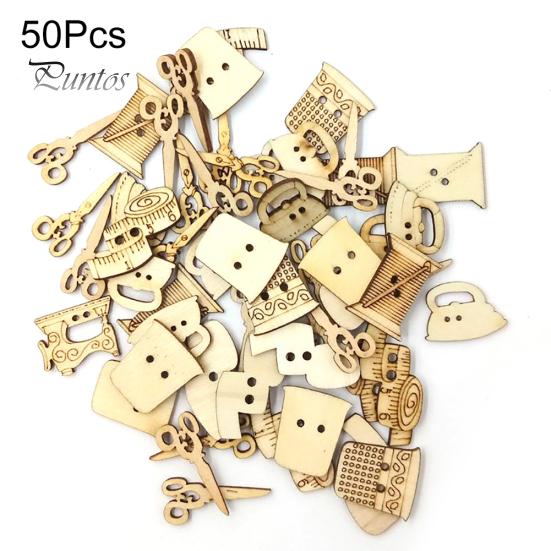 

50шт милый швейный инструмент в форме деревянных пуговиц DIY рукоделие Скрапбукинг ремесло
