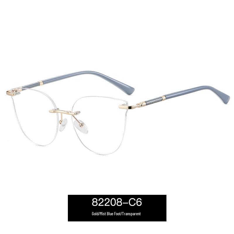 

82208 Ретро Безкаркасні Окуляри з Пласкими Лінзами в Європейському та Американському Стилі - Готові для Окулярів за Рецептом