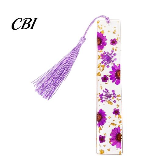 Unique Gift for Friends Dried Flower Resin Bookmarks with Tassels, Double-Sided Magnetic Durable Page Markers Book Lovers Friends, Pretty and Increase