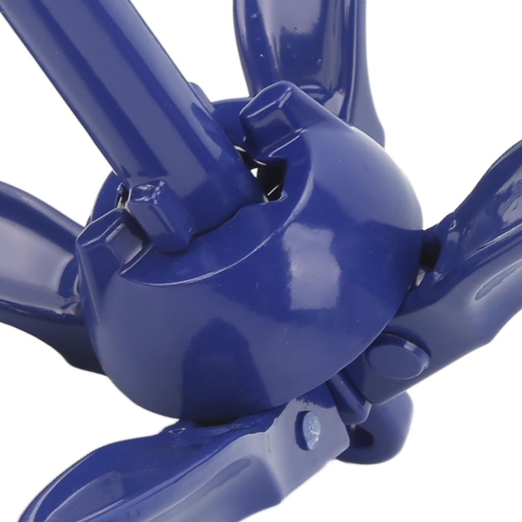 Marine Anchor Blue Aluminium Foldable Boat Kayak Anchor with Yellow Rope for Fishermen