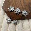 5pcs Sweater Coat Sewing for Cashmere Knit Cardigan Rhinestone Crystal Buttons Hollow Out Snowflakes Button
