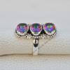Natürlicher Mystic Topas Ring, Mehrsteinring, Handgefertigter Ring, 925er Sterling Ring Ovaler Mystic Topas Ring, Geschenk für sie, Verlobungsring