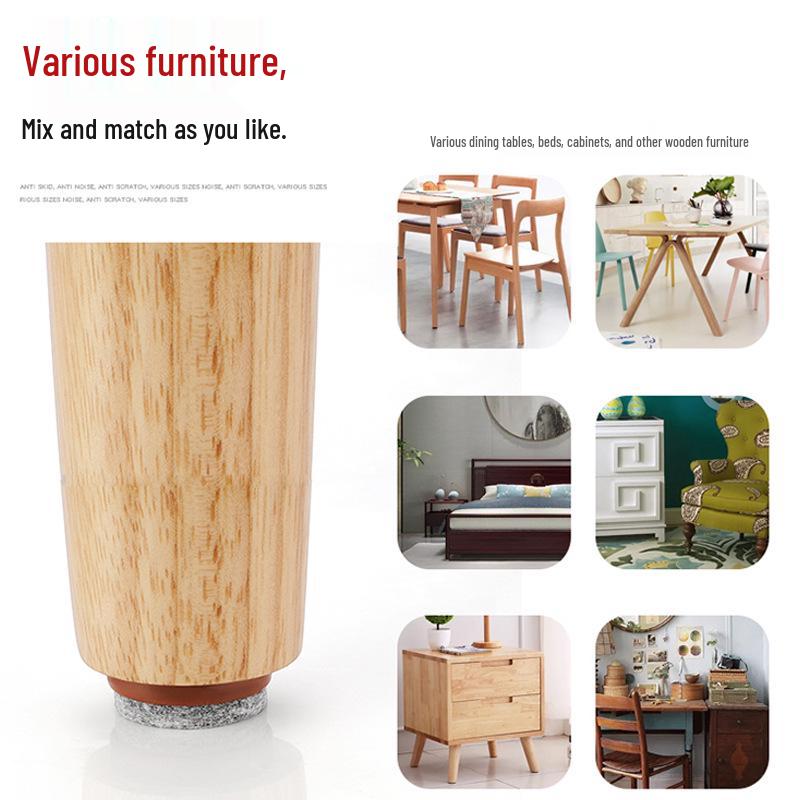 Yingya Anti-Slip Felt Leveling Feet for Furniture: White/Brown Pads for Cabinets, Tables, Chairs, Sofas