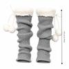 1pair Solid Color Knitted Leg Warmers Warm Winter Foot Cover Cute Mid-Calf Length Socks  Girl