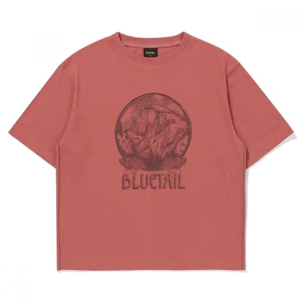 BlueTail Red VinTage PrinTing ShorT Sleeve T shirT aab3Ts09rd 150