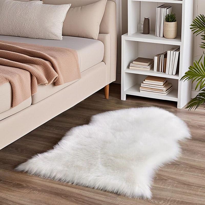 Plush Imitation Wool Carpet & Chair Cushion - Thick Decorative Floor Mat & Bedside Rug for Living Room