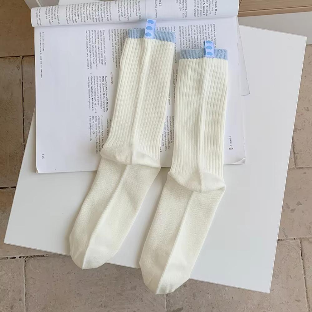 

Cotton Middle Tube Socks Blue Striped Long Socks Fashion Pile Socks Spring and Autumn 4