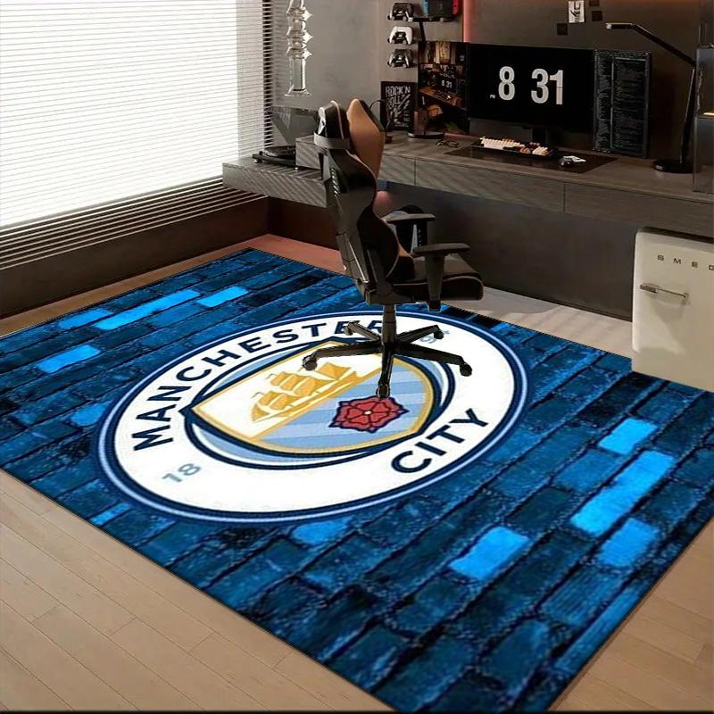 City Football Club Printed Office Carpet Chair Cushion  Entryway Rug, Rugs for Living Room, Bedroom Christmas gifts