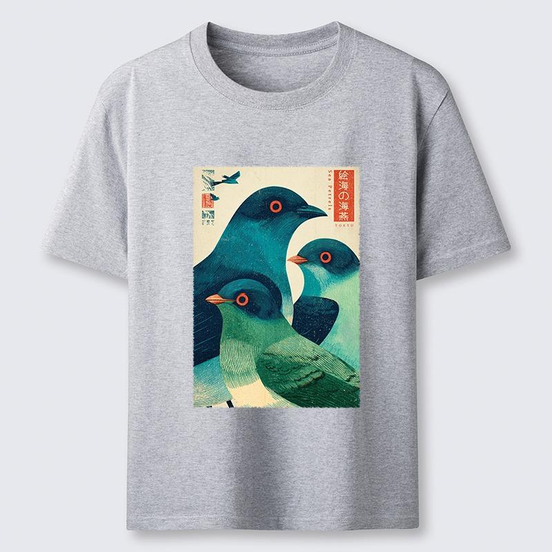 

Fashion Petrels Of The Painted Sea Classic T-Shirt Casual Loose Summer Cotton Heavyweight Tops Sporty Daily Wear Oversized 3XL