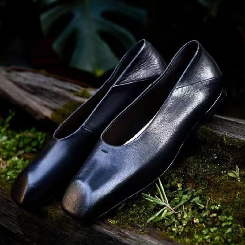 Summer New Flat Single Shoes Women's Head Shallow Mouth Set Foot Soft Sole Anti-slip Wear-resistant Low Heel Shoes